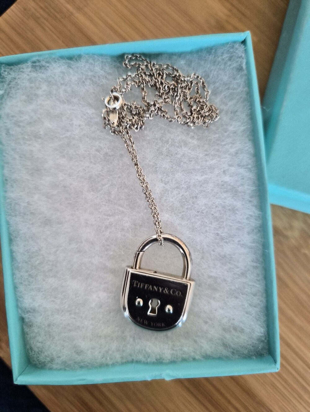 Tiffany & Co. Silver Padlock Pendant Necklace - Picture 10 of 11